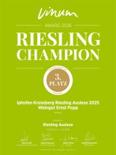 VINUM Riesling Champion 2025 Iphöfer Kronsberg Riesling Auslese